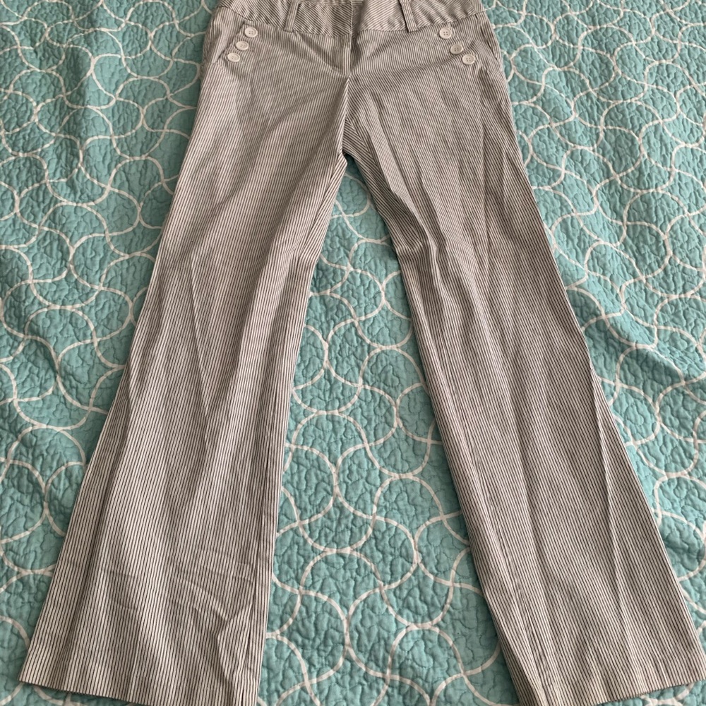 Black and White Striped Dress Pants